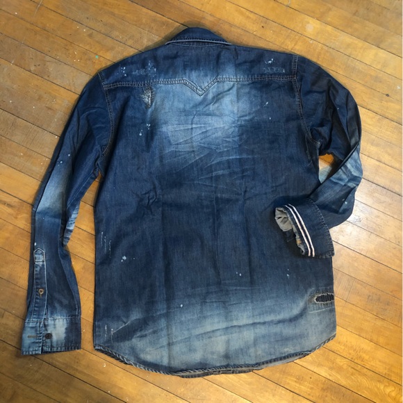 🔥Affliction🔥- Distressed Denim Shirt - XL - Picture 3 of 5